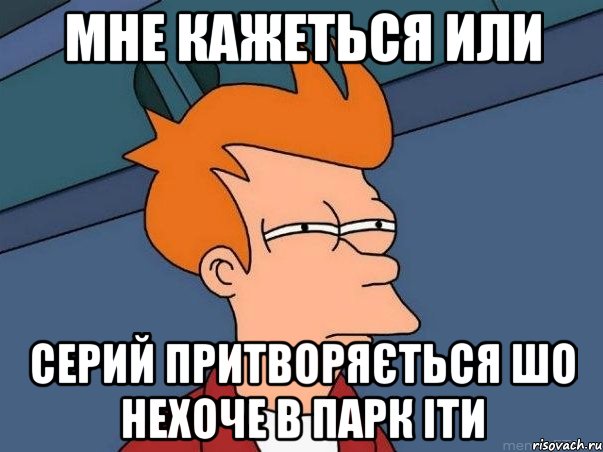 мне кажеться или серий притворяється шо нехоче в парк іти, Мем  Фрай (мне кажется или)