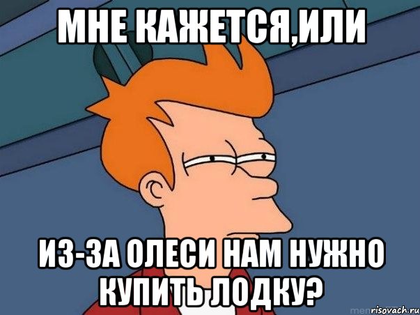 Мне кажется,или из-за Олеси нам нужно купить лодку?, Мем  Фрай (мне кажется или)