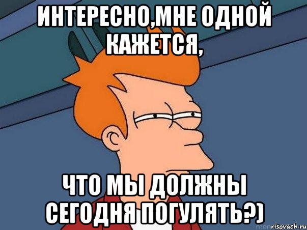 интересно,мне одной кажется, что мы должны сегодня погулять?), Мем  Фрай (мне кажется или)