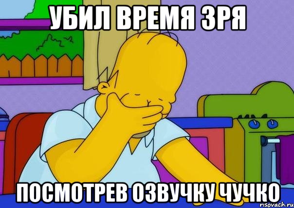 Убил время зря посмотрев озвучку Чучко, Мем Homer simpson facepalm