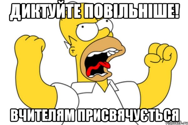 Диктуйте повільніше! Вчителям присвячується, Мем Разъяренный Гомер