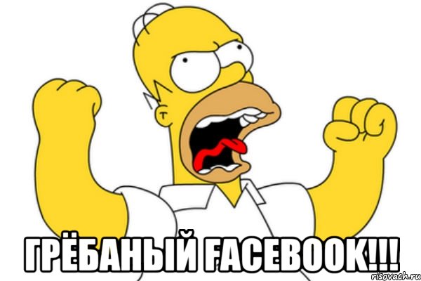  Грёбаный facebook!!!, Мем Разъяренный Гомер