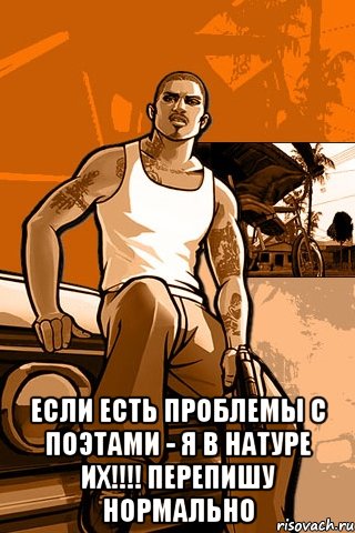  Если есть проблемы с поэтами - я в натуре ИХ!!!! перепишу нормально, Мем GTA