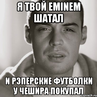 Я твой eminem шатал И рэперские футболки у чешира покупал, Мем Гуф