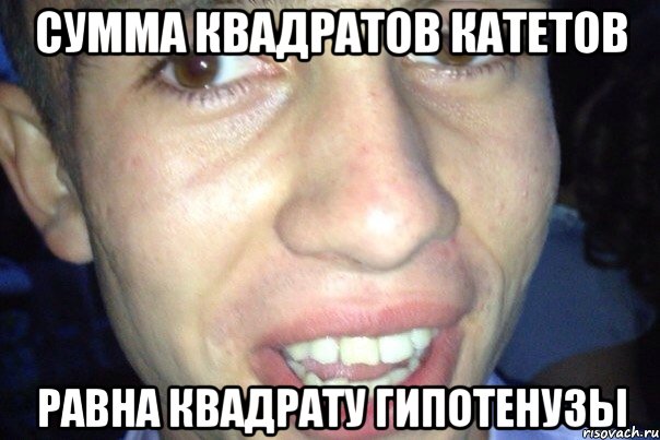 сумма квадратов катетов равна квадрату гипотенузы