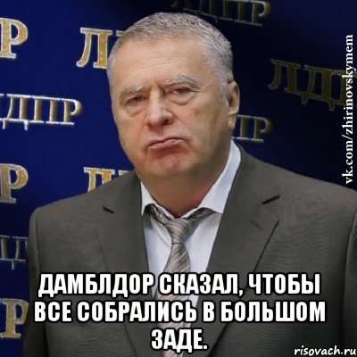  Дамблдор сказал, чтобы все собрались в Большом Заде., Мем Хватит это терпеть (Жириновский)