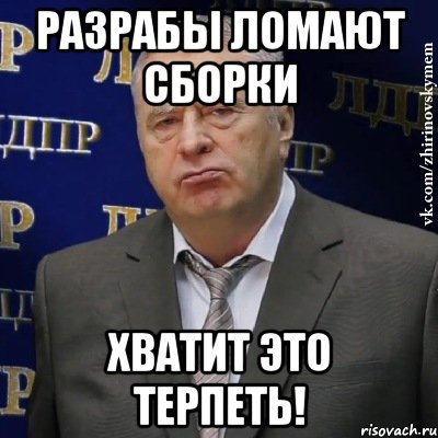 разрабы ломают сборки хватит это терпеть!, Мем Хватит это терпеть (Жириновский)