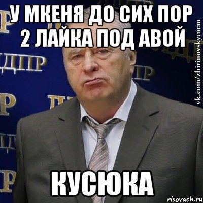 У мкеня до сих пор 2 лайка под авой Кусюка, Мем Хватит это терпеть (Жириновский)