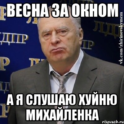 ВЕСНА ЗА ОКНОМ А Я СЛУШАЮ ХУЙНЮ МИХАЙЛЕНКА, Мем Хватит это терпеть (Жириновский)