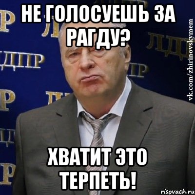 Не голосуешь за Рагду? Хватит это терпеть!, Мем Хватит это терпеть (Жириновский)