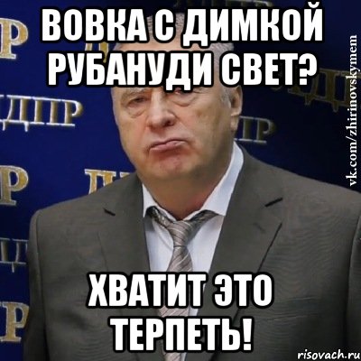 Вовка с Димкой рубануди свет? Хватит это терпеть!, Мем Хватит это терпеть (Жириновский)