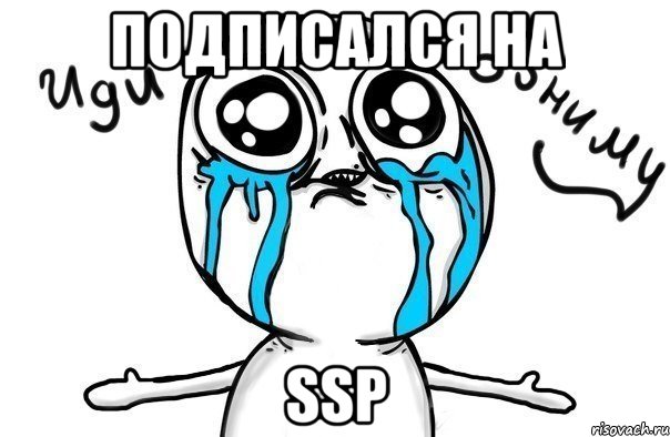 Подписался на SSP, Мем Иди обниму