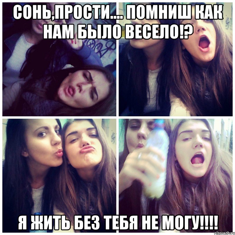 Сонь,прости.... помниш как нам было весело!? я жить без тебя не могу!!!!