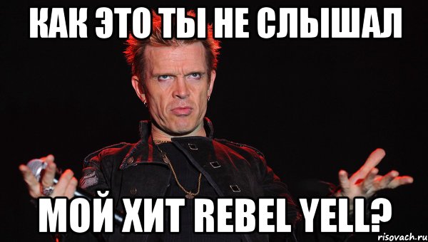 как это ты не слышал мой хит rebel yell?