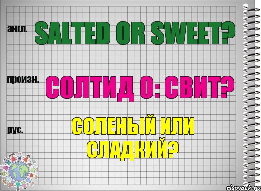 Salted or sweet? солтид о: свит? Соленый или сладкий?, Комикс  Перевод с английского