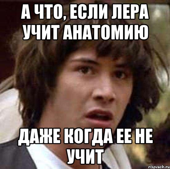 а что, если Лера учит анатомию ДАЖЕ КОГДА ЕЕ НЕ УЧИТ, Мем А что если (Киану Ривз)