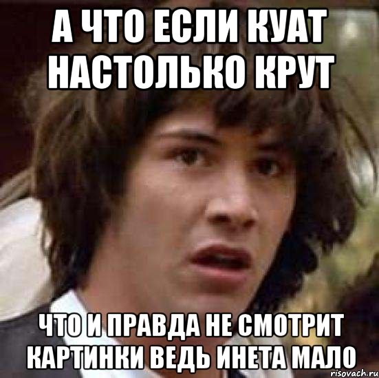 а что если куат настолько крут что и правда не смотрит картинки ведь инета мало, Мем А что если (Киану Ривз)