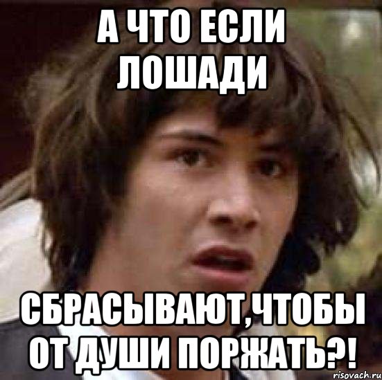 А что если лошади сбрасывают,чтобы от души поржать?!, Мем А что если (Киану Ривз)