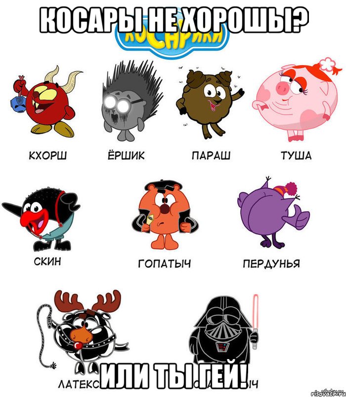 Косары не хорошы? Или ты гей!