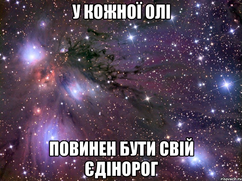 у кожної олі повинен бути свій єдінорог, Мем Космос
