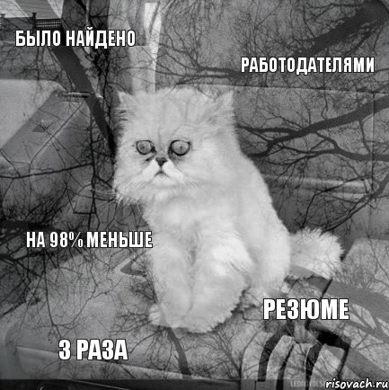 было найдено работодателями 3 раза резюме на 98% меньше, Комикс  кот безысходность