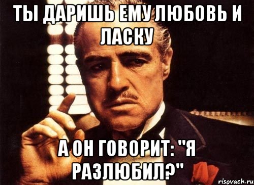 Ты даришь ему любовь и ласку А он говорит: "Я разлюбил?", Мем крестный отец