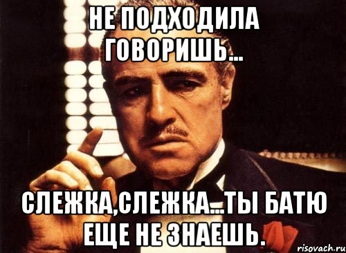 не подходила говоришь... слежка,слежка...Ты батю еще не знаешь., Мем крестный отец