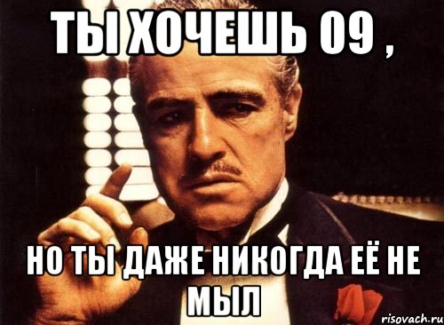 ты хочешь 09 , но ты даже никогда её не мыл, Мем крестный отец