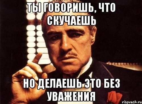 ты говоришь, что скучаешь но делаешь это без уважения, Мем крестный отец