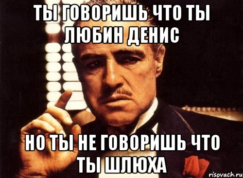 Ты говоришь что ты Любин Денис Но ты не говоришь что ты шлюха, Мем крестный отец