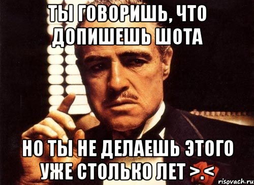 Ты говоришь, что допишешь Шота Но ты не делаешь этого уже столько лет >.<, Мем крестный отец
