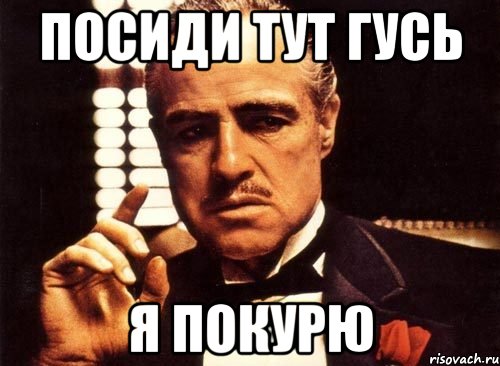 Посиди тут гусь Я покурю