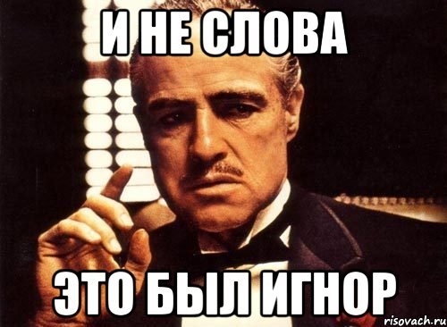 И не слова Это был игнор