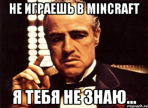 не играешь в Mincraft Я тебя не знаю...