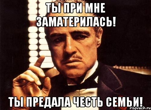 Ты при мне заматерилась! Ты предала честь семьи!