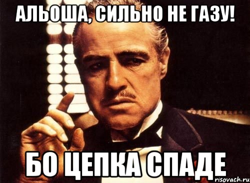 Альоша, сильно не газу! бо цепка спаде