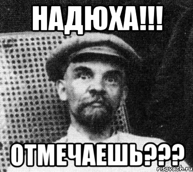 Надюха!!! Отмечаешь???, Мем   Ленин удивлен