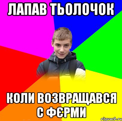 ЛАПАВ ТЬОЛОЧОК КОЛИ ВОЗВРАЩАВСЯ С ФЄРМИ