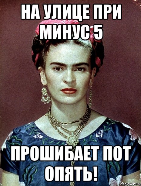 На улице при минус 5 прошибает пот опять!, Мем Magdalena Carmen Frieda Kahlo Ca