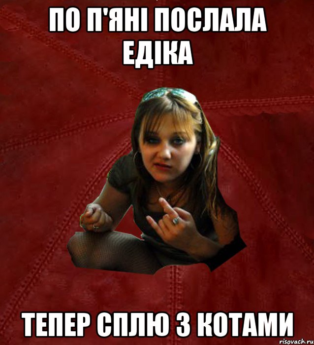 по п'яні послала едіка тепер сплю з котами