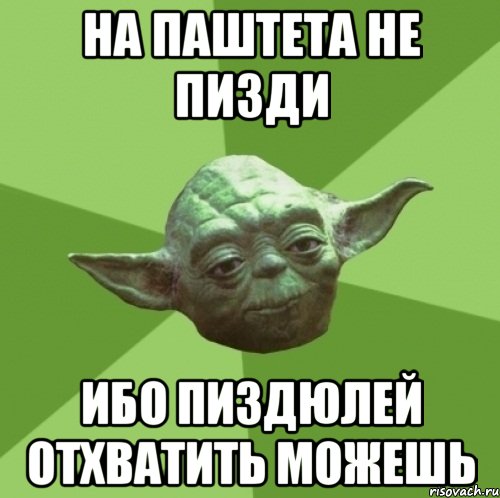 на Паштета не пизди ибо пиздюлей отхватить можешь, Мем Мастер Йода
