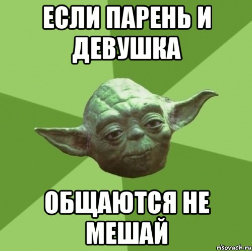 ЕСЛИ ПАРЕНЬ И ДЕВУШКА ОБЩАЮТСЯ НЕ МЕШАЙ, Мем Мастер Йода