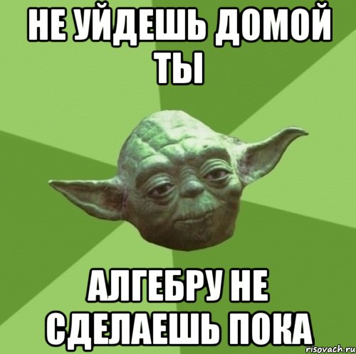 Не уйдешь домой ты Алгебру не сделаешь пока, Мем Мастер Йода