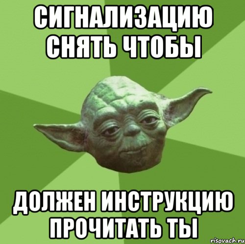 Сигнализацию снять чтобы Должен инструкцию прочитать ты, Мем Мастер Йода