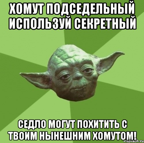 Хомут подседельный используй секретный Седло могут похитить с твоим нынешним хомутом!, Мем Мастер Йода