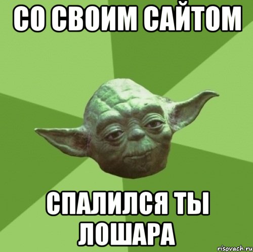 со своим сайтом спалился ты лошара, Мем Мастер Йода