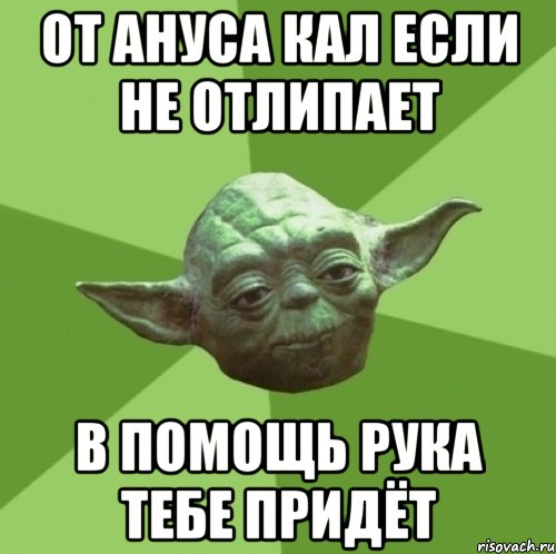 от ануса кал если не отлипает в помощь рука тебе придёт, Мем Мастер Йода