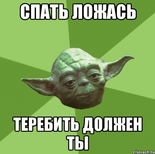 Спать ложась теребить должен ты, Мем Мастер Йода