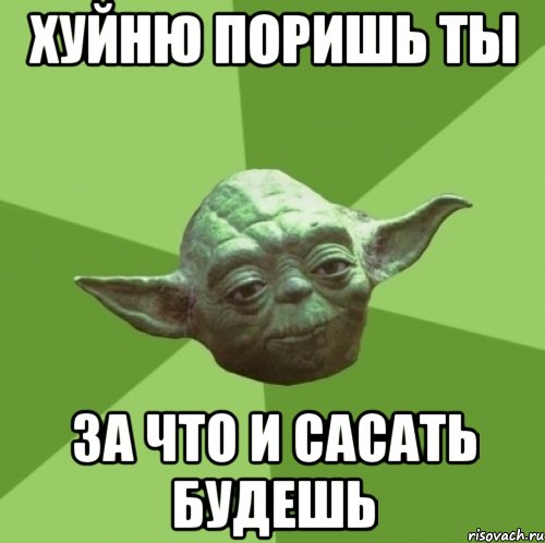 Хуйню поришь ты За что и сасать будешь, Мем Мастер Йода