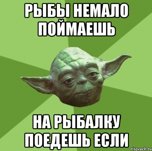 рыбы немало поймаешь на рыбалку поедешь если, Мем Мастер Йода